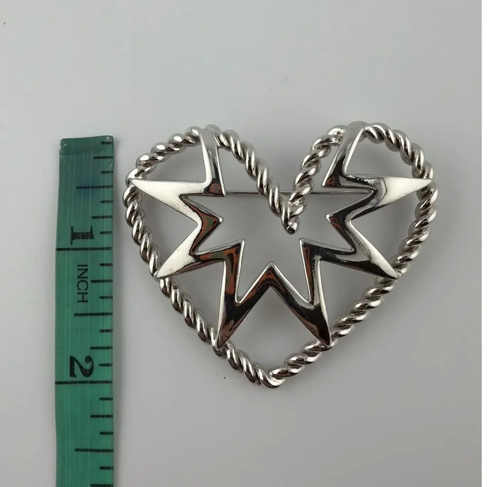 Vintage Givenchy Star Within A Heart Brooch